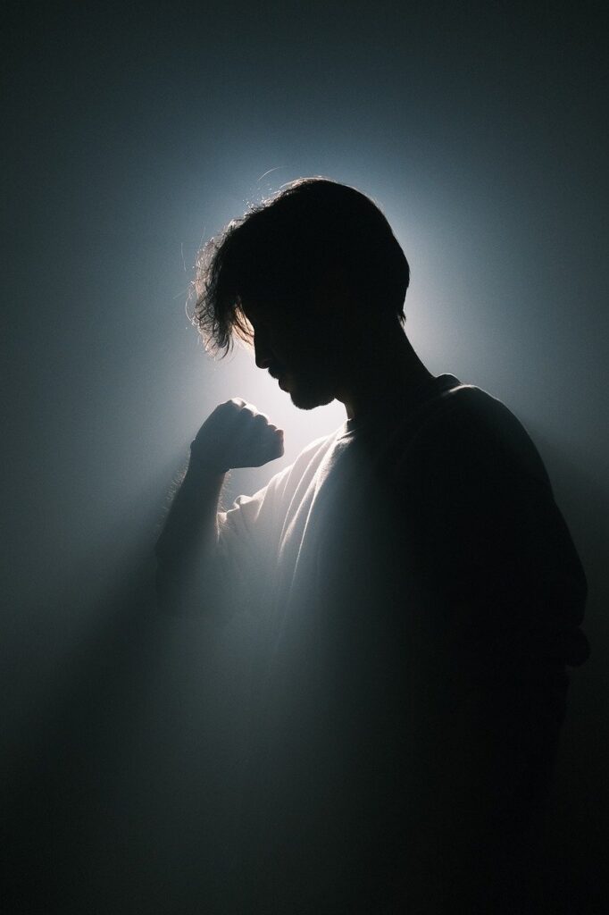 gf3369872ee992ad77beede8483056aaeb8ed68f1594203aae998426ab479912e6103e94efb9a48a6fbf67b27919581fed134a59274d5c640e0e3554a7df1b0ef_1280-9413772 mysterious, backlight, enlightenment, silhouette, shadow, conceptual, meditation, introspective, divine light, mysticism, halo effect, mindfulness, expressive, emotional, soft glow, light rays, meditative pose, tranquility, hidden identity, enigmatic, dark atmosphere, solitude, backlit, moody portrait, light and shadow